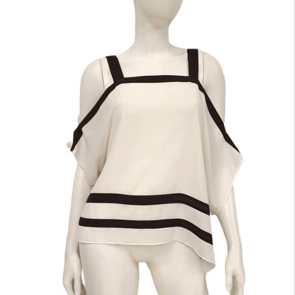 INC White Cold Shoulder Top size XS - Picture 1 of 6